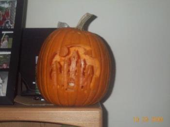 carved castle last year - pretty cool pumpkin