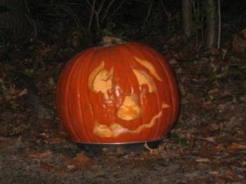 Angry Pumpkin? - This was one very wierd looking one. Angry Pumpkin? - This was one very wierd looking one.
