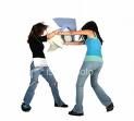 Girls Fight - Girls having a pillow fight