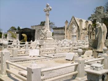 Cemetary in Havana - Cemetary in Havana with all marble tombs. Statues and intricate carvings