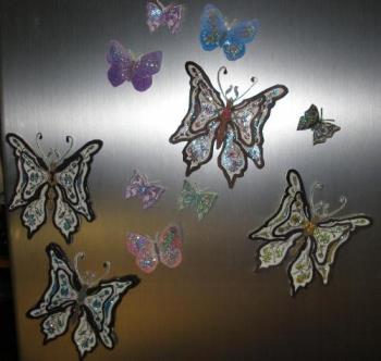 My Butterflies - My handmade butterflies on my fridge