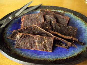 Beef Jerky - This is a picture of delicious beef jerky. Mmmmmm!