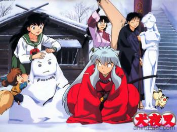 InuYasha - InuYasha, full title InuYasha, a Feudal Fairy Tale (also romanized as Inuyasha), is a Japanese manga series that was later adapted into anime. Written and illustrated by manga artist Rumiko Takahashi, the story centers around a time-traveling middle school student, a half-demon, a lecherous monk, a young fox demon, a demon slayer, and a nekomata during the Sengoku period who seek to restore the Jewel of Four Souls (Shikon no Tama) and to keep it out of the hands of the evil Naraku. This series also displays the hardships and chaos in that Japanese era.

The manga was adapted into a 167 episode anime series directed by Masashi Ikeda (episodes 1 to 44) and Yasunao Aoki (44 onwards) and produced by Sunrise. The anime first aired on Yomiuri TV in Japan from 16 October 2000 to 13 September 2004. The television run of the anime ceased without a conclusion to the story. As of October 2007, the manga is still being released in Japan.

In 2002, the manga won the Shogakukan Manga Award for best shonen title of the year.