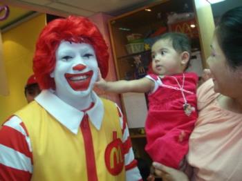 Ronald Mc Donald & My Daughter - Taken @ Ronald Mc Donald show in Kuwait
