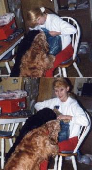 Me with Rainbow and Bubbles at Christmas Time in &#039; - They loved Christmas time or any time that we come home and have a "surprise for them.