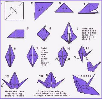 Directions for Folding Origami Cranes - Not nearly as difficult as the graphic shows!
