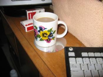 My coffe as I myLot - I seem to always have a cup at my desk.