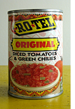 Rotel tomatoes & green chilies - Rotel tomatoes & green chilies added to chilie add good heat
