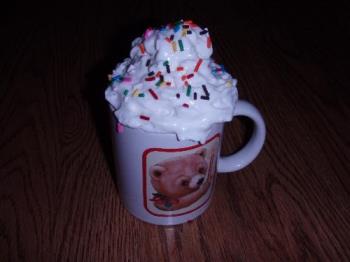 my favorite winter drink - a cup of hot chocolate my son made for me.