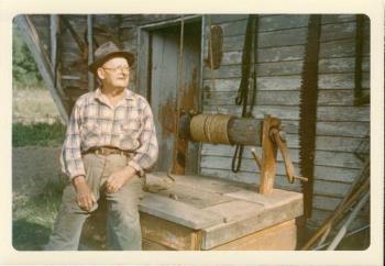 My Maternal Grandpa, George Elmer "Greeley" Jobe - This is a picture of my maternal grandpa in the backyard of his home in Cunot, Indiana. Although I was only six (turning seven not quite three months later) when he passed on not quite two weeks after his 87th birthday (birthday August 20, 1959 & graduation day August 31, 1959), I was still blessed with tons of happy memories of him.