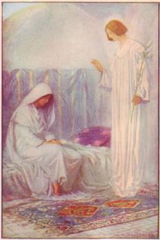 Angel speaking to Mary - A picture of the Arch Angel Gabriel speaking to Mary