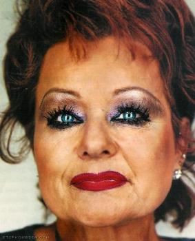 Tammy Fay Baker - This is a picutre of a famous woman that wears WAY too much mascara and other makeup.