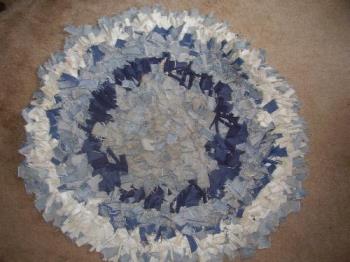 Hand made rag rug - This was made from old t-shirts and old jeans.