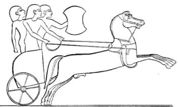 A horse, chariot and 3 charioteers for FREE!! - public domain image.

source: http://upload.wikimedia.org/wikipedia/commons/7/7b/Hittite_Chariot.jpg
