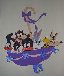 nursery wall - This is a picture of what I drew and painted on my daughter&#039;s wall.  It&#039;s 3ft x 4ft.