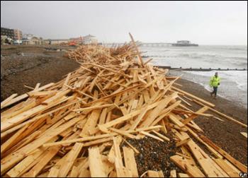 Worthing Beach 21/01/2008 - Worthing Beach with washed up timber several feet deep. Monday 21st January, 2008. Worthing Beach 21/01/2008 - Worthing Beach with washed up timber several feet deep. Monday 21st January, 2008.