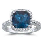 london blue topaz and diamond ring - London blue topaz and diamond ring, my birthstone