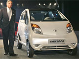 car - Ratan Tata with Tata Nano