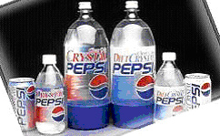 Crystal Pepsi - The clear version of Pepsi Cola that was available for a short time. Tasted like regular Pepsi but without the color.