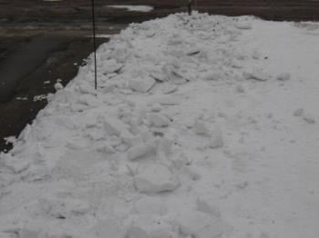 Yard Glaciers - The one side of my driveway full of snow chunks Yard Glaciers - The one side of my driveway full of snow chunks