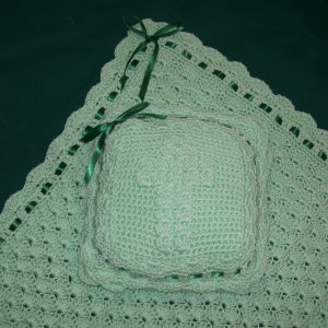 Baby Afghan and Pillow Set - I hand crochet and sell these afghan sets both on and off line - they make wonderful gifts for baby shower or newborns but can be used for years to come. Baby Afghan and Pillow Set - I hand crochet and sell these afghan sets both on and off line - they make wonderful gifts for baby shower or newborns but can be used for years to come.