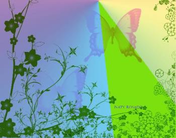 Abstract - Butterfly and landscape.