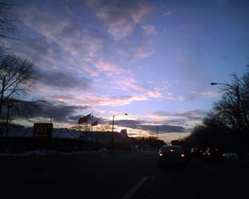 sunset - sunset on my road in north Illinois