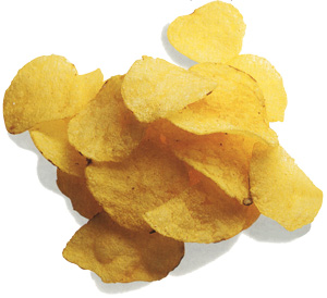 potato chips - make potato crumbs fine and coat chicken