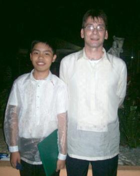 The Barong Tagalog - My beloved better half and my son wearing their Barongs with pride!
