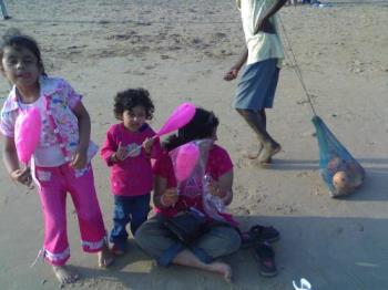 Kishusia - Kishu and Sia on Puri Beach. 