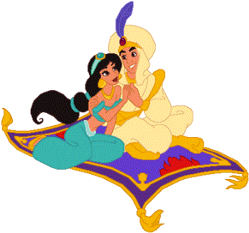 Aladdin & Jasmine - Aladdin and Jasmine from the Disney cartoon Aladdin.