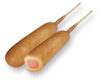 corn dogs - photo of 2 corn dogs