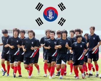 South Korea National Soccer Team - South Korea national soccer team running for their regular training.