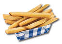 I like my french fries - french fries in a blue container I like my french fries - french fries in a blue container