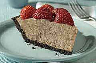 Choc Cheesecake - Chocolate cheesecake with strawberries
