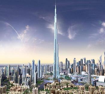 Dubai Architecture - This is a future photo of what will be the tallest building in the world, located in Dubai.