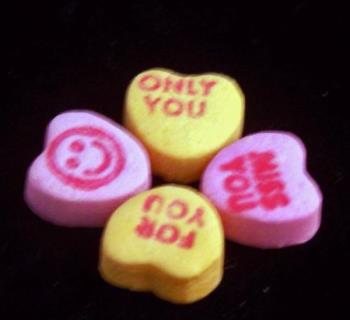candy hearts - use candy hearts to say what you feel