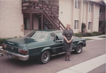 My Mom with My first call all fixed up - This is my first car, a 1978 Ford Granada. That's my mom standing with it. My Mom with My first call all fixed up - This is my first car, a 1978 Ford Granada. That's my mom standing with it.