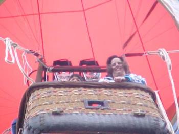 hot air balloon - Here&#039;s a photo of the hot air balloon from underneath, when we were highest.