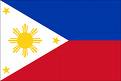 Philippine Flag - The national flag of the Philippines is a horizontal bicolor with equal bands of blue and red, and with a white equilateral triangle based at the hoist side; in the center of the triangle is a golden yellow sun with eight primary rays, each containing three individual rays; and at each corner of the triangle is a five-pointed golden yellow star. The flag is displayed with the blue field on top in times of peace, and with the red field on top in times of war.
