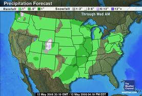 Weather Map - Show&#039;s the cold front&#039;s coming in.