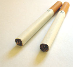 Cigarettes - two unlit cigarettes.