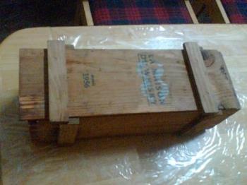 Whisky box - An appropriate rugged box I think.