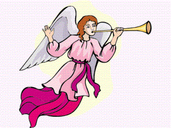 Angel playing a trumpet - An angel playing a trumpet.