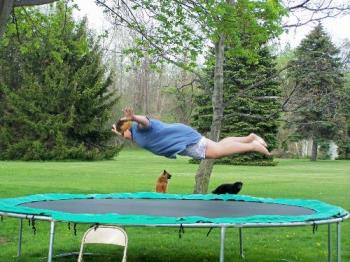 i can fly!! - LOL my daughter on...well above LOL the trampoline
