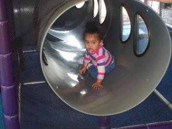 Zoe&#039;s First BDay - Chillin out in the tunnel at McDonald&#039;s