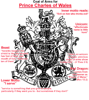 Prince Charles Coat of Arms - The crest showing the biblical relationship