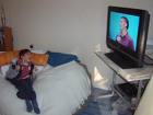 watching tv - Usually during the normal period of study, there is restriction to my son in watching TV, but not during his vacation. 