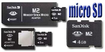 micro SD M2 - micro SD M2 with adapters