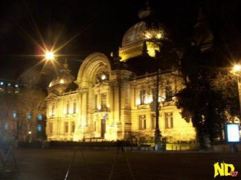 The CEC Palace - A night picture of the Savings Bank headquarters, known as "The CEC Palace"